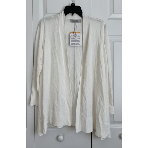 KASPER WOMEN'S CARDIGAN SWEATER SIZE SMALL WHITE RETAIL $89.00  COTTON/VISCOSE - Picture 1 of 7